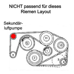 Mercedes M104 W140 Secondary Air Pump Replacement Kit (Belt-Kit)
